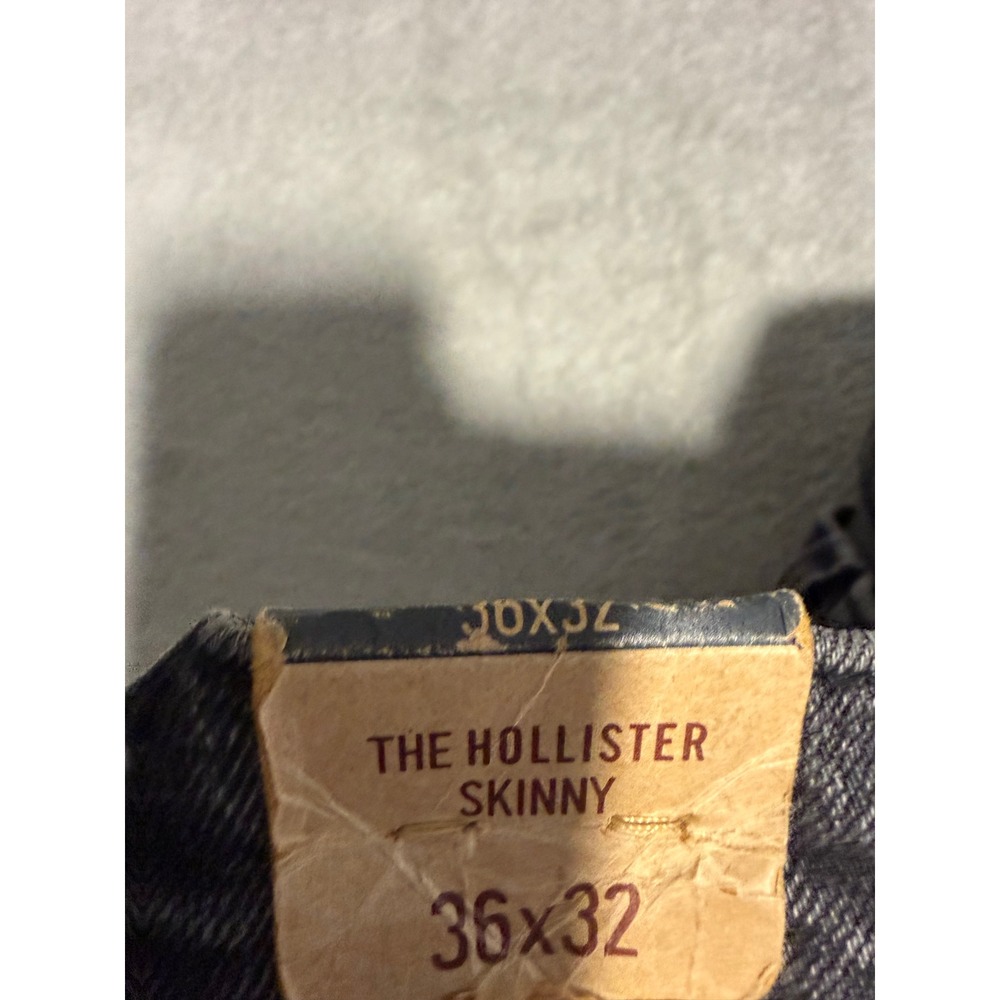 Hollister The Skinny Jeans Mens 36x32 Black Paint Splatter Authentic Denim - Picture 4 of 8
